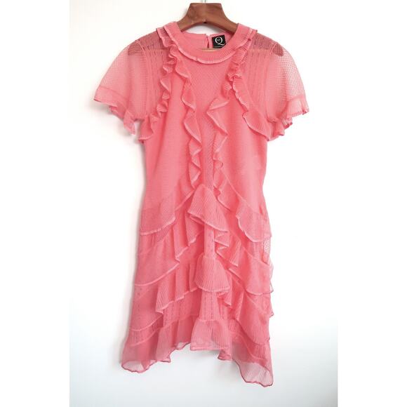 ALEXANDER MCQUEEN Silk Pointelle Knit Lace Flounce Ruffle Dress Italy L $2990 - Picture 4 of 16